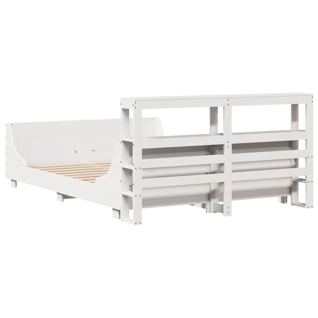 Bed Frame without Mattress White 140x200 cm Solid Wood Pine